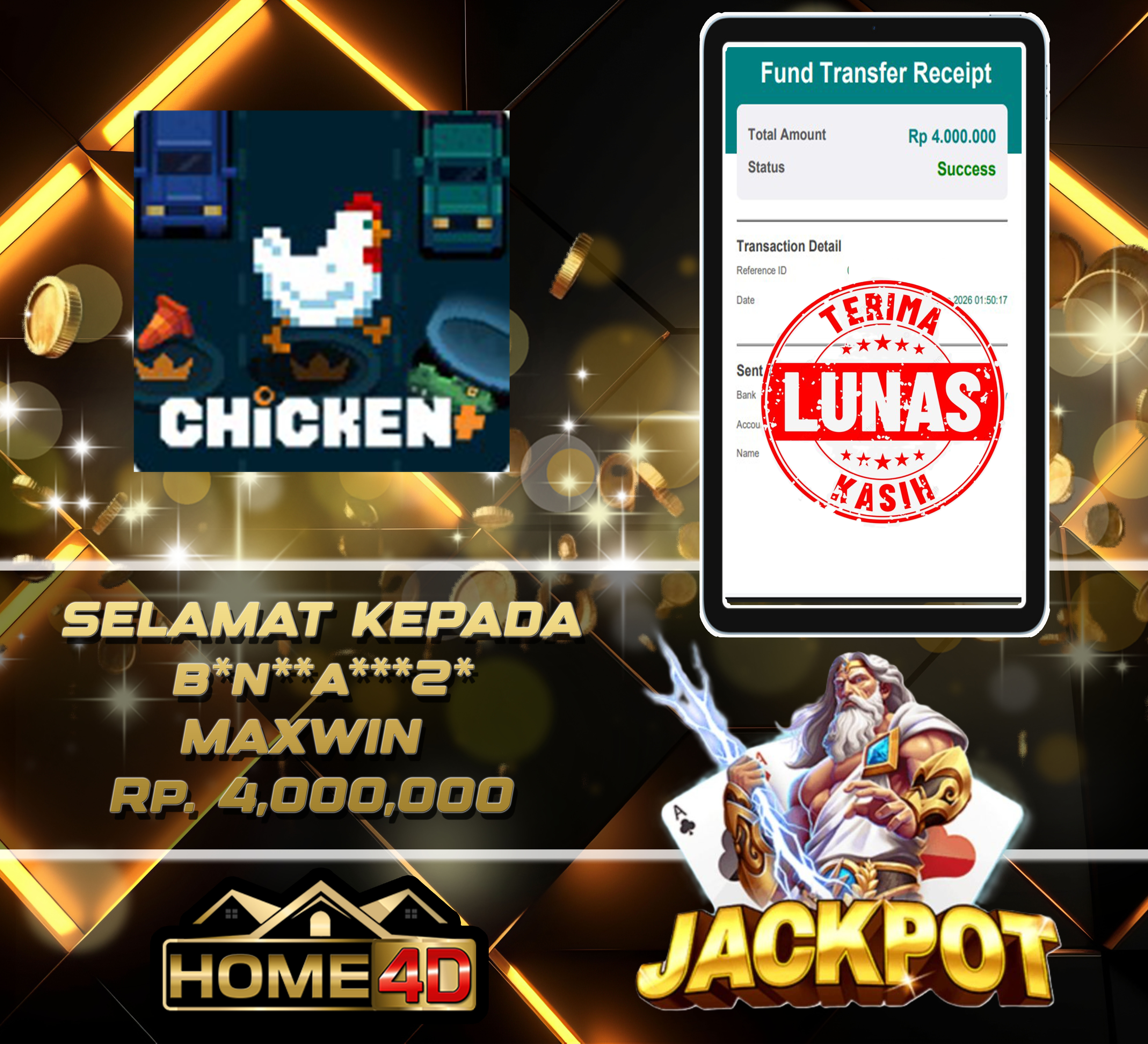 20 Sep 2026 09:07:25 WIB, HOME4D JACKPOT chicken+ Rp. 4,000,000