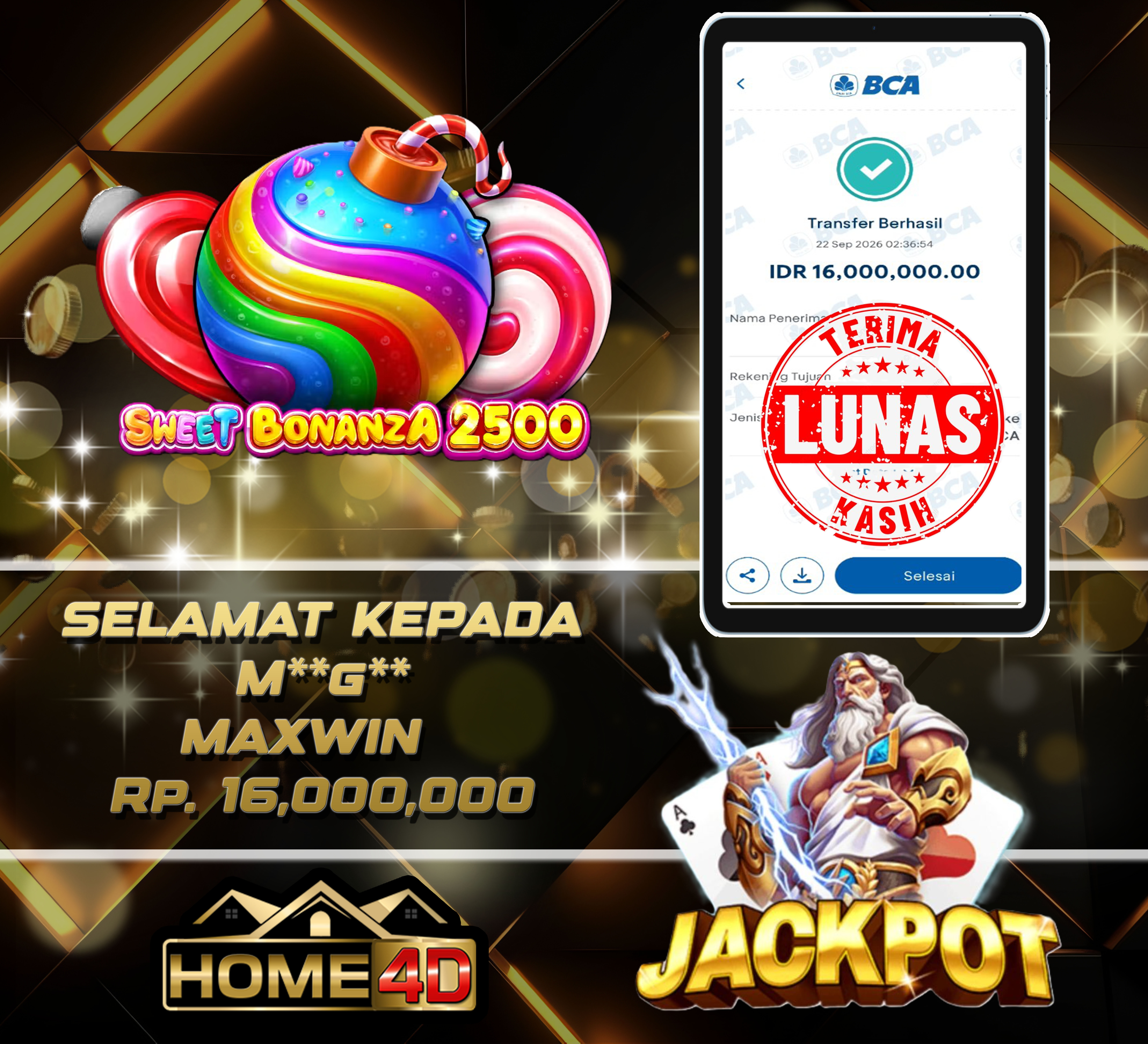 22 Sep 2026 02:36:56 WIB, HOME4D JACKPOT Sweet Bonanza 2500 Rp. 16,000,000